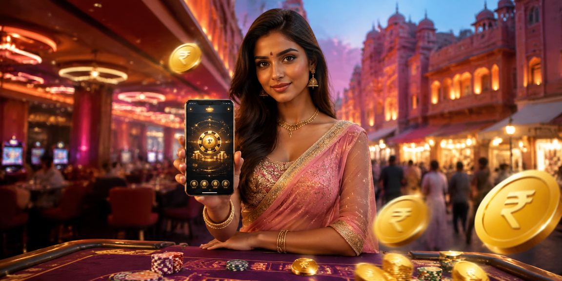 Promotional offer banner showing festive bonuses for Indian players